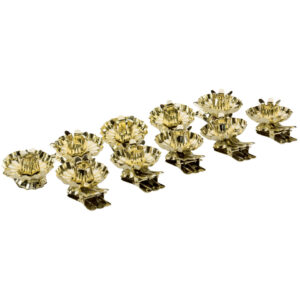 Weihnachtsschmuck Christbaumkerzenhalter - Ø 15 mm, gold, 10 Stück