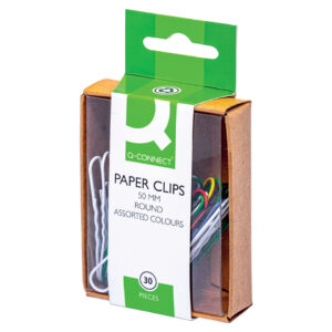 Aktenklammern - 50 mm glatt, farbig sortiert, 30 Stück