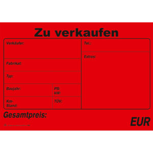 Kaufvertrag für ein gebr. Kfz - SD, 1x4 Blatt, DIN A4, mit Verkaufsplakat