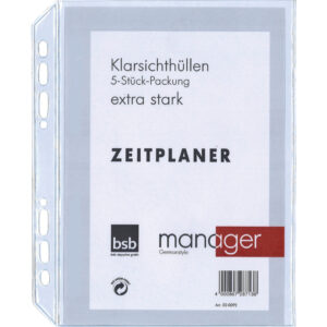 Ersatzhülle Manager - A5, 5er Pack, extra stark