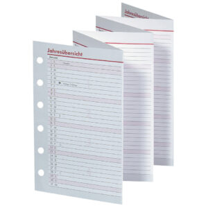 Ersatzkalendarium Pocket - A7, Jahresübersicht