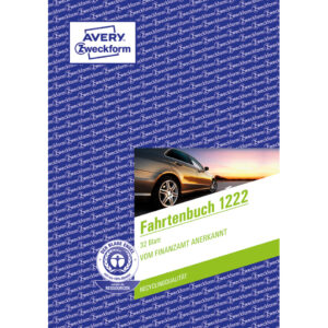 1222 Fahrtenbuch - A5, steuerlicher km-Nachweis, 32 Blatt, weiß