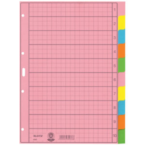 4340 Register - blanko, Papier, A4, 10 Blatt, Taben 2x 5-farbig