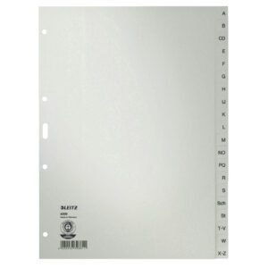 4300 Register - A - Z, Papier, A4, 30 cm hoch, 20 Blatt, grau
