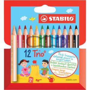 Dreikant-Buntstift - Trio dick kurz - 12er Pack - mit 12 verschiedenen Farben