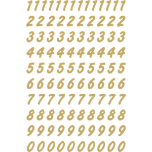 4151 Zahlen 8 mm 0-9 wetterfest Folie gold transparent 2
