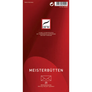 Briefumschlag Meisterbütten - DIN lang, gefüttert, 80 g/qm, 25 Stück