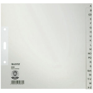 6095 Register - A - Z für Hängeordner, Papier, A4 halbe Höhe, 20 Blatt, grau
