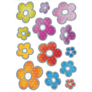 3332 Sticker DECOR Blumen Silberprägung