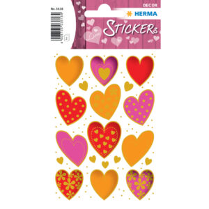 3618 Sticker DECOR Herzen, Goldprägung