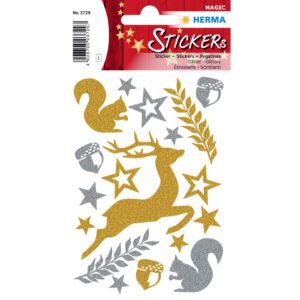 3729 Sticker MAGIC Waldtiere, glittery