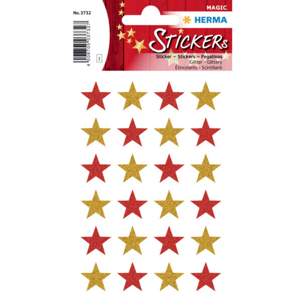 3732 Sticker MAGIC Sterne, glittery