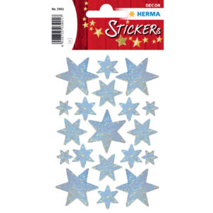 3901 Sticker DECOR Sterne 6-zackig, silber, Holographie