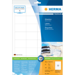 8643 Premium Etikett - weiß, 48,3x33,8 mm, permanent, 320 Stück