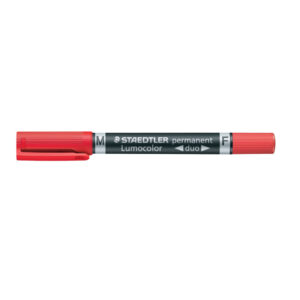 Permanentmarker Lumocolor® duo - nachfüllbar, 0,6 mm und 1,5 mm, rot