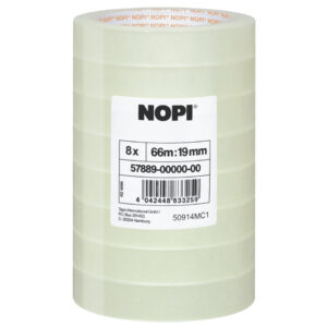 Klebefilm NOPI® transparent, PP, unsichtbar, Bandgröße (L x B): 66 m x 19 mm