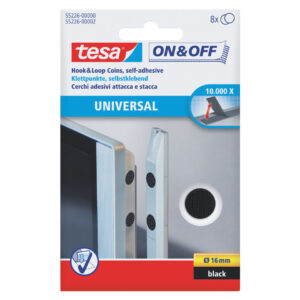 On & Off Klettpunkte - Ø 16 mm, schwarz, selbstklebend