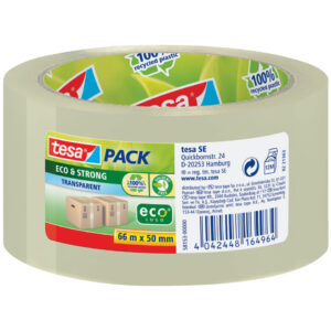 Verpackungsklebeband tesapack® Eco & Strong - PP, 66 m x 50 mm, transparent