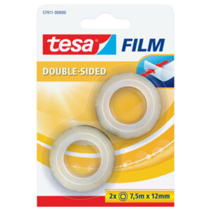 Klebefilm doppelseitig - 12 mm x 7,5 m, 2er Blisterpack
