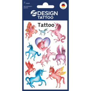 Z-Design 56669, Kinder Tattoos, Einhörner, 1 Bogen/10 Tattoo