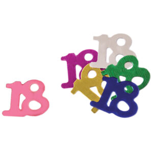 Konfetti Zahl 18 - 10 g, ca. 15 mm, bunt