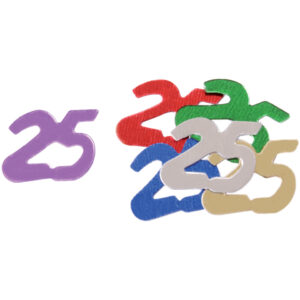 Konfetti Zahl 25 - 10 g, ca. 15 mm, bunt