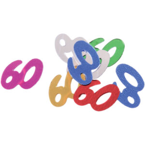 Konfetti Zahl 60 - 10 g, ca. 15 mm, bunt