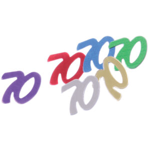 Konfetti Zahl 70 - 10 g, ca. 15 mm, bunt