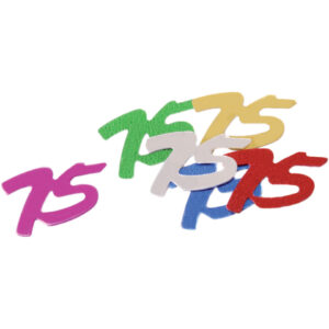 Konfetti Zahl 75 - 10 g, ca. 15 mm, bunt