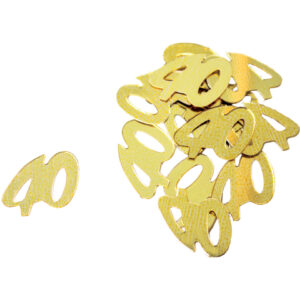 Konfetti Zahl 40 - 10 g, ca. 15 mm, gold