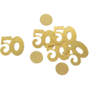 Konfetti Zahl 50 - 10 g, ca. 15 mm, gold