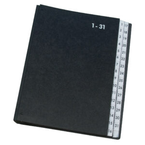 Pultordner Hartpappe - 1 - 31, 32 Fächer, Farbe schwarz