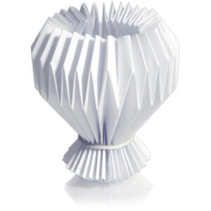 Kerzenmanschette - weiß, Papier, Gummizug