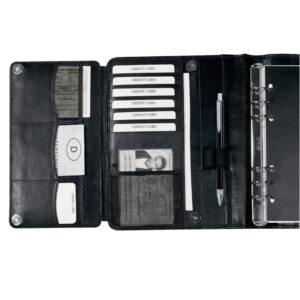 Manager-Planer A5, Nappaleder, schwarz, mit Magnetverschluss