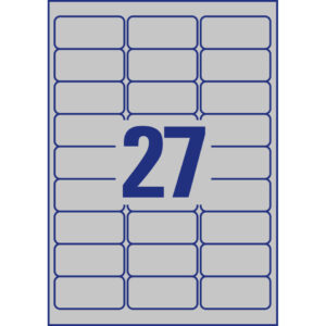 L6011-20 Typenschild-Etiketten - A4, 540 Stück, 63,5 x 29,6 mm, wetterfest, 20 Blatt silber