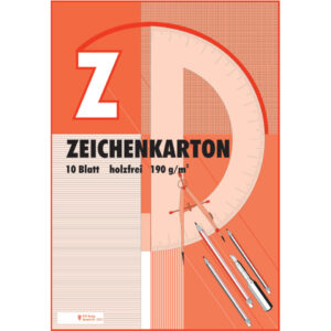 Zeichenkarton - Block mit 10 Blatt, 190g/qm, A2