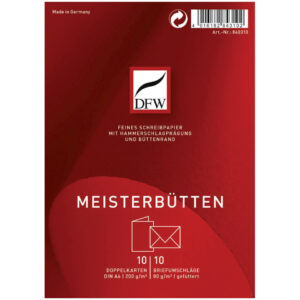 Doppelkarte Meisterbütten - A6 hoch, 10/10