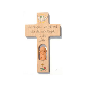 Kinderkreuz "wo ich gehe" - Holz, 20 cm