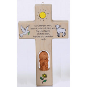 Kinderkreuz "Schutzeingel mein" - Holz, 20 cm
