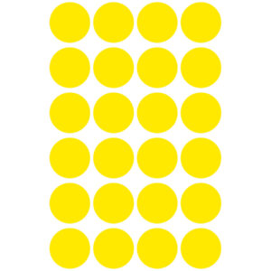 3007 Markierungspunkte - Ø 18 mm, 4 Blatt/96 Etiketten, gelb