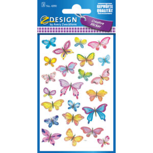 Z-Design 4390, Deko Sticker, Schmetterlinge, 3 Bogen/69 Sticker