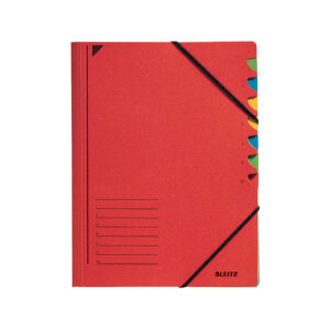 3907 Ordnungsmappe - 7 Fächer, A4, Pendarec-Karton (RC), 430 g/qm, rot