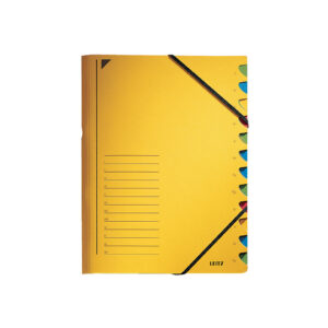 3912 Ordnungsmappe - 12 Fächer, A4, Pendarec-Karton (RC), 430 g/qm, gelb