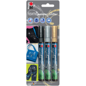 Textil Painter Glitter, 3er-Blister-Sortierung, 3 x 3 mm