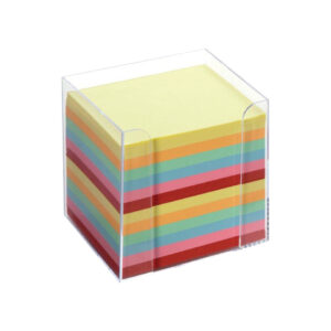 Notizboxen - glasklar, ca. 700 Blatt - bunt (sortiert), lose