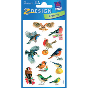 Z-Design 55713, Deko Sticker, Vögel, 3 Bogen/33 Sticker