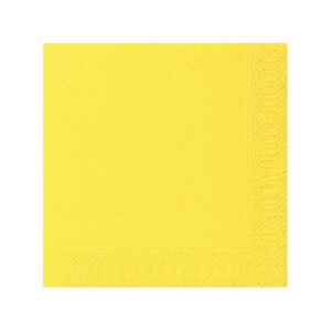 Cocktail-Servietten 3lagig Tissue Uni gelb, 24 x 24 cm, 20 Stück