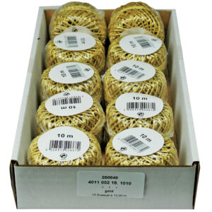 Cordonettkordel - 2 mm x 10 m, gold