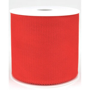 Zierband Tüll - 100 mm x 50 m, rot