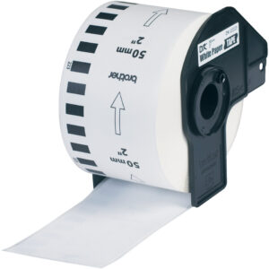 DK-Endlosetiketten Papier - 50 mm x 30,48 m, schwarz auf weiß
